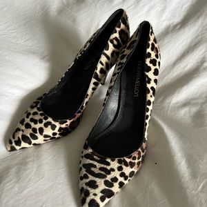 Tamara Mellon 4 inch leopard pony hair heels